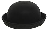 EOZY Girls Wool Felt Roll Brim Bowler Derby Hats Billycock Cloche 21