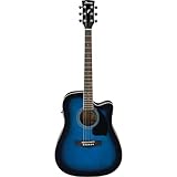 Ibanez Performance Series PF15 Cutaway Acoustic-Electric Guitar Blue