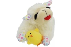 Multipet Lamb Chop Mini Spring Chick Polka Dot Dog Toy - 6"