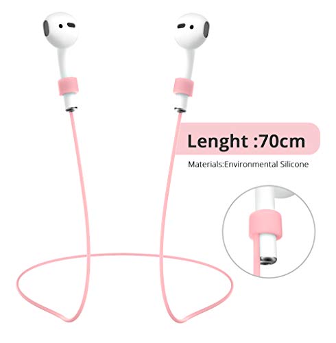 Airpods Case - BlUEWIND Drop Proof Air Pods Protective Case Cover Silicone Skin for Apple Airpods 2 & 1 Charging Case, Cute Fur Ball Airpod Keychain/Strap, Pink