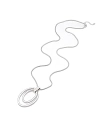 NVENF - Collar largo con colgante de doble círculo, cadena de serpiente para mujer
