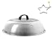 ZHOUWHJJ BBQ Stainless Steel 12" Round Basting Cover/Cheese Melting Dome/Steaming Cover and Egg Ring, Best for Flat Top Griddle Grill and Other Grills, Smokers