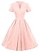 GownTown 1950s Vintage Dresses V-Neck Short-Sleeves Dresses Swing Stretchy Dresses