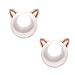 Cat Stud Earrings and Pendant for Women 925 Sterling Silver Ear Studs with AAAA+ Freshwater Cultured Pearls