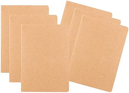 Zegrox (6 Pack A5 notebook Journals for travelers,students and office,Writing diary Subject Notebooks,60Pages, 30 Sheets,8.3x5.5inch (Blank)