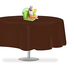 Brown 1 Pack Premium Disposable Plastic Tablecloth