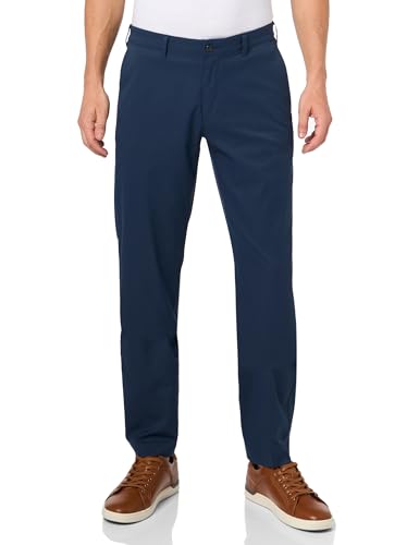 PGA TOUR Men’s Golf Performance Pants with Active Waistband, Classic Fit, Solid Stretch Fabric, Moisture-Wicking, Sun Protection , Black Iris, 42W x 32L