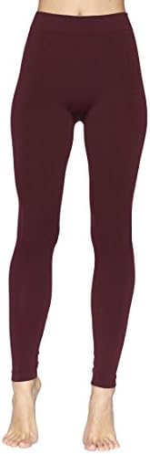 Reypo Women's Seamless Full Length Leggings (Burgundy),One Size