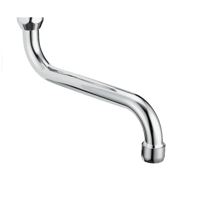 Schläfer 400313 | Universal S-Shaped Swivel Replacement Sink Hose for Wall-Mounted Faucet Group, 20 cm Long x 3/4 Ring Nut Compatible with NEOPERL Water Saver Anti-Limescale Aerator M22. (Included)