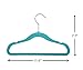 Finnhomy Non-Slip Clothes Hanger for Baby and Kids 30-Pack Velvet Hangers with 10 Finger Clips,Blue