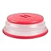 Microwave Plate Cover by Annaklin, Prevents Food Splatter, Collapsible Microwave Cover for Food, Vented, BPA-Free & Non-Toxic, 10.5 Inch (Red)