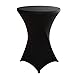 JISEN Cocktail Spandex Fitted Stretchable Elastic Square Corners Tablecloth 32x43 Inch A-Black