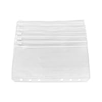 Zhi Jin 6 Holes A6 Clear Refills Binder Pocket Business Card Organiser Holder Storage Bag Zipper Case Bill Pouch 6Pcs of Set, A6-Zipper Bag
