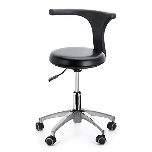 AZDENT Ergonomic Medical Doctor Stool Dentist Swivel Rolling Chair with Back Foot Rest Adjustable Dentist Stool Dental Clinic Spa Massage Salon