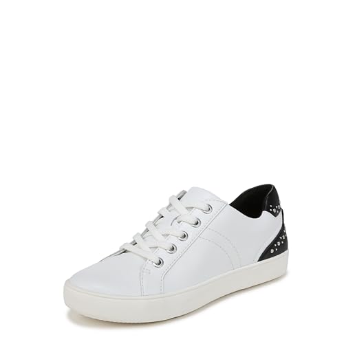 Naturalizer Womens Morrison Lace Up Fashion Casual Sneaker White/Black Stud 7.5…