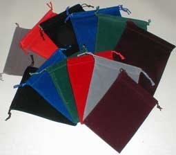 Chessex Dice: Velour Cloth Dice Bag Large (5 x 7) - Pick Your Color - Holds Approximately 90-100 Dice, Blue