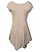 TWINTH Long Tunic Top Plus Size Loose Fit Shortsleeve Unbalanced Colorful Tunics
