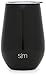 Simple Modern Wine Tumbler with Press-In Lid | Vacuum Insulated 12oz Stemless Glass Cup or Coffee Mug with Lid | Spirit Collection | Midnight Black