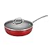 Circulon Genesis Aluminum Nonstick 12-Inch Covered Deep Skillet, Red