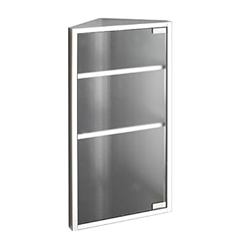Moda Clickbasin Corner Wall Single Door Frosted Glass Cabinet 600mm X 300mm Bilbao