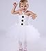 Tutu Dreams New Years Eve Party Snowman Costume for Toddler Girls with Red Scarf (5-6X,White)