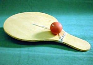 Folk Toys Wood Snapback Paddle Classic Wooden Toy w/ Extra Ball & String