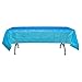 Party Solids Pack Of 12 Premium Plastic Tablecloth 54 Inch x 108 Inch Rectangle Table Cover - Turquoise