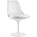 Modway Lippa Mid-Century Modern Faux Leather Upholstered Swivel Dining Chair in White