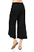 iconic luxe Women's Elastic Waist Jersey Culottes Large Black