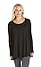 Free to Live Women's 3 Pack: Loose Flare Fit Tunics (Black, Charcoal, Teal),Large