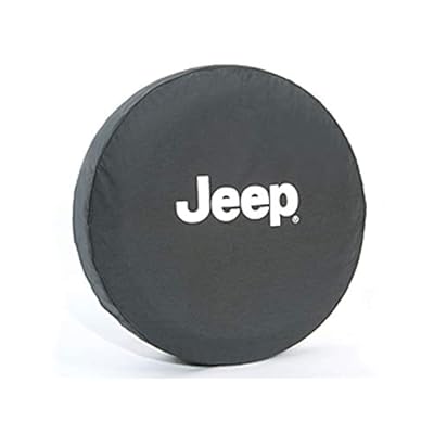 Mopar Jeep Wrangler White Jeep Logo Black Spare Tire Cover - 82209953AB
