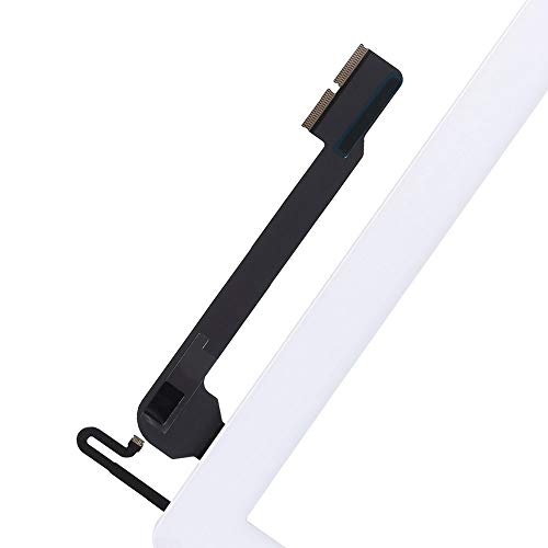 for iPad 4 Glass Touch Screen Digitizer Replacement Kit White A1458, A1459, A1460 with Home Button Flex, Adhesive Tape, Midframe Bezel, Screen Protector, Instruction Manual,and Repair Toolkit