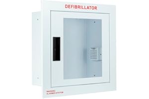 Cubix Safety Fully Recessed, Nonalarmed AED Cabinet, Large. Fits All Defibrillators on The Market. Measures 16" H x 17" L x .33" D. Essential Storage for Indoor AEDs.