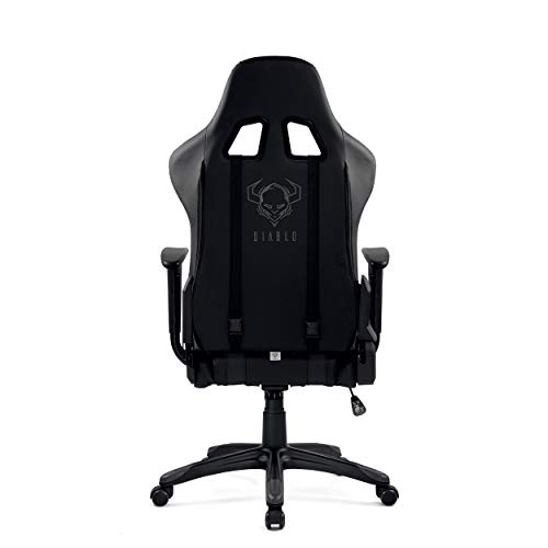 Diablo-X-One-Gaming-Sedia-da-Ufficio-Design-Ergonomico-Meccanismo-di-Inclinazione-Cuscino-Lombare-Finta-Pelle-Portata-150-kg-Nero-Nero