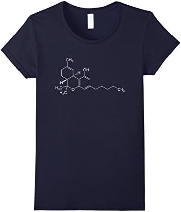 Womens THC Molecule Tetrahydrocannabinol T-Shirt Medium Navy