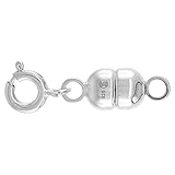 Sterling Silver 6 mm Magnetic Clasp Converter for Necklaces Italy, Large size