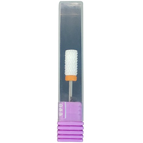 Beauticom Professional USA Ceramic White LARGE Barrel Bit Nail Drill (Grit: DOUBLE XXC COARSE) 3/32" Shank Size