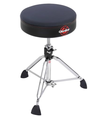 Gibraltar Schlagzeughocker, Drumhocker 9000 Series Round Neoprene, 9608NR (Durchmesser: 35cm, Neopren-Sitzfläche, Super Lock, Dreibein-Position, 'Super Foot' Gu