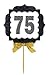 75th Birthday Anniversary Gold Ribbon Novelty Cupcake Appetizer Decoration Toppers / Picks -12ct
