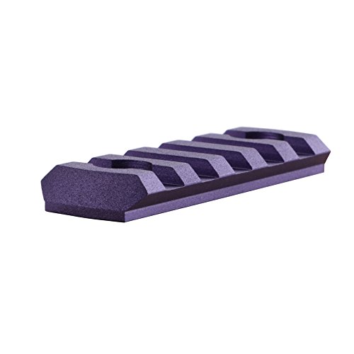TuFok Low Profile M-Lok Rail Section - Mlok Picatinny Rail Adapter Mount Attachment (5-Slot Aluminum Purple)