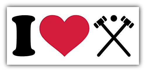 I Love Croquet Car Bumper Sticker Decal 6" x 3"