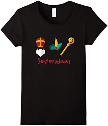 Womens Sinterklaas en Zwarte Piet T-Shirt Small Black