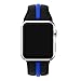 Ginamart Sports Silicone Bracelet iWatch Strap Replacement Band for Apple Watch Bands Series 2/1 (Black/Blue 42mm)