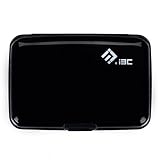 Aluminum Wallet, I3C Rfid Blocking Credit Card Holder Case Wallet Protector Aluminum Wallet for Credit Card Security Black