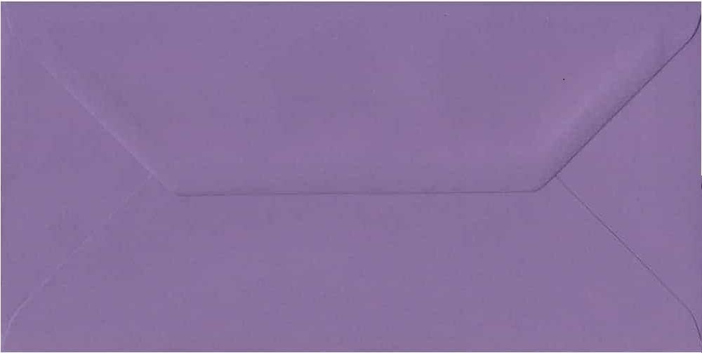 DL (110mm x 220mm) Coloured Envelopes for Greetings Cards Party Invitations & Craft - Pack of 75 (Purple)