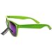 zeroUV Retro Bright Horn Rimmed Sunglasses with Colorful Mirrored Lenses - UV400 (Green)