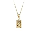 Prayer Box Tubular Shaped with Cross Pendant Hollow Style Unisex Necklace Fashion Jewelry (Gold Plated)
