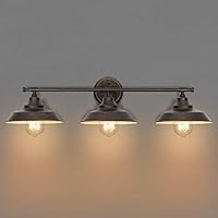 KingSo Bathroom Vanity Light 3 Light Wall Sconce Fixture Industrial Indoor Wall Mount Lamp Shade for Bathroom Kitchen Living Room Workshop Cafe