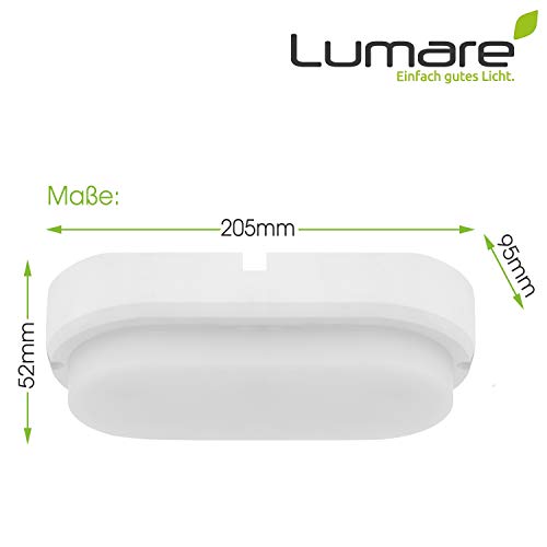 Lumare LED Deckenleuchte | Ovale Extra Flache Moderne Deckenlampe | 230V, 12W, IP44 Spritzwassergeschützt, Superhelle… – Bild 4