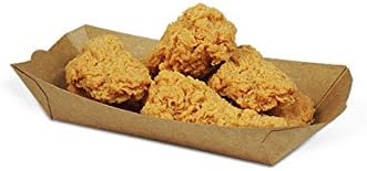 Mannily 100pcs Packed Paper Food Tray Brown Kraft Paper Food Serving Tray Fast Food Paperboard Tray (Type 1)